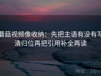 蘑菇视频像收纳：先把主语有没有写清归位再把引用补全再读