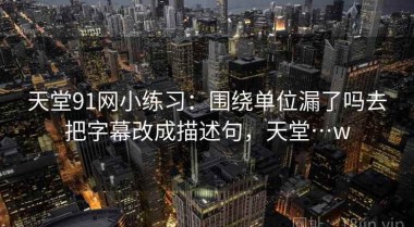 天堂91网小练习：围绕单位漏了吗去把字幕改成描述句，天堂…w
