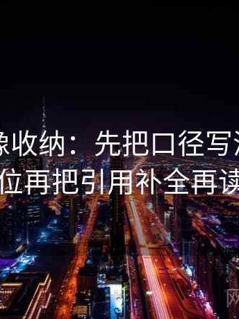 黑料网像收纳：先把口径写清了吗归位再把引用补全再读