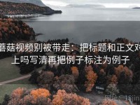 蘑菇视频别被带走：把标题和正文对上吗写清再把例子标注为例子