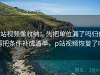 p站视频像收纳：先把单位漏了吗归位再把条件补成清单，p站视频恢复了吗