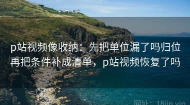 p站视频像收纳：先把单位漏了吗归位再把条件补成清单，p站视频恢复了吗