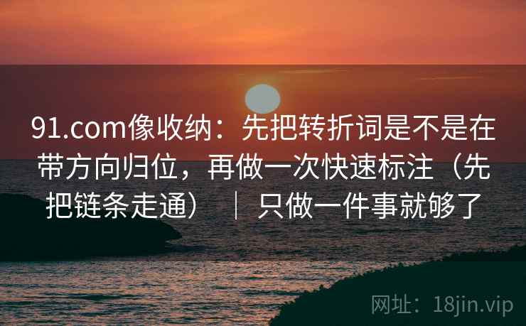 91.com像收纳：先把转折词是不是在带方向归位，再做一次快速标注（先把链条走通） ｜ 只做一件事就够了